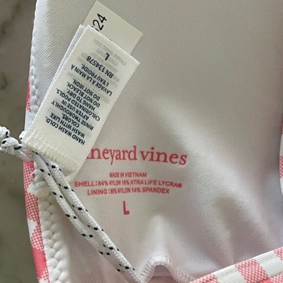 VINEYARD VINES Triangle Bikini Top Cayman Gingham L - Picture 8 of 13